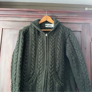 Aran Crafts Forest Green Knit Sweater